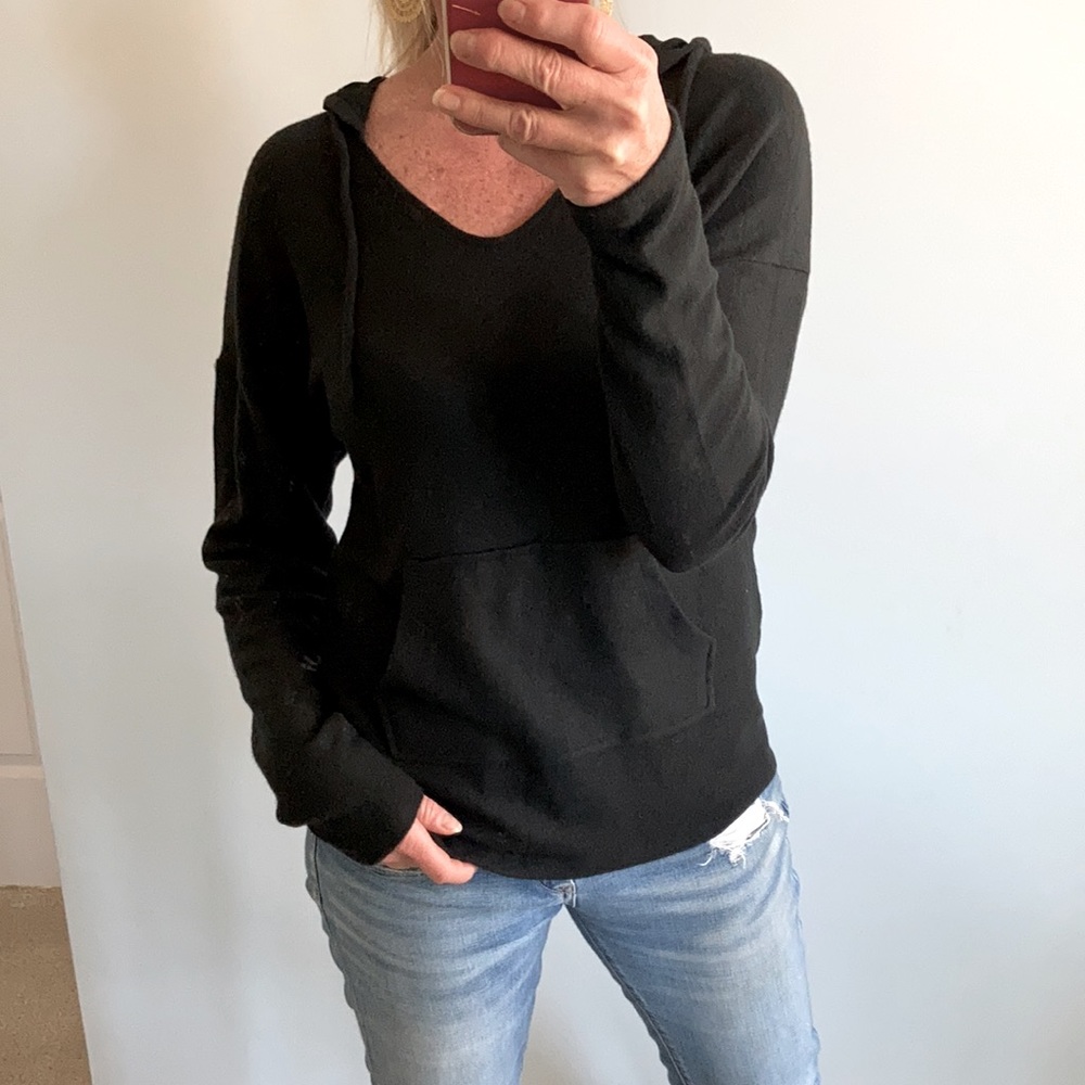 Basic Black, Brushed Hacci Hooded Top - Picture 9 of 9